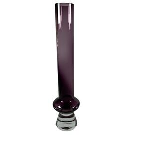 Marquis by Waterford Crystal Glass Purple‎ Samba 12" Cylinder Bud Vase Amethyst